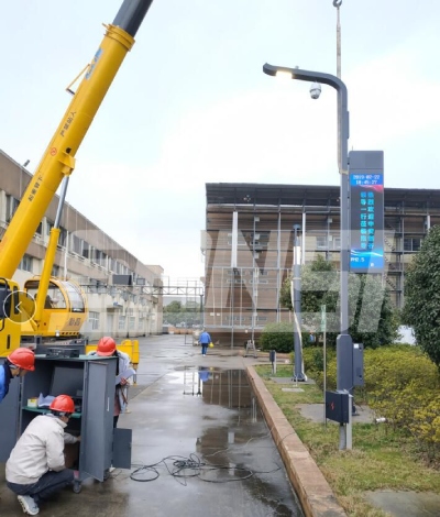 三思中安創(chuàng)谷智慧路燈，工廠測試現(xiàn)場